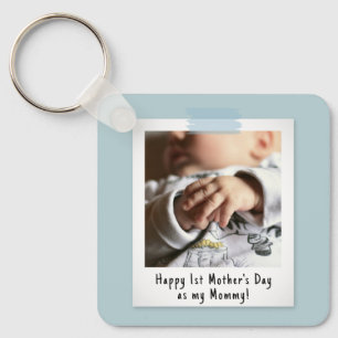 First Mother's Day Snapshot Style Photo Keepsake Key Ring