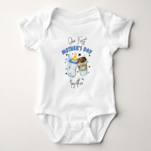 First Mothers Day Together / Blue Matching outfit Baby Bodysuit