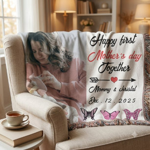 First Mother's Day Together Photo personalised Throw Blanket