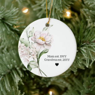 First Mum Established Grandma Christmas Tree Ceramic Tree Decoration