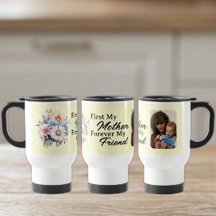 First my mother 1 photo flowers yellow travel mug