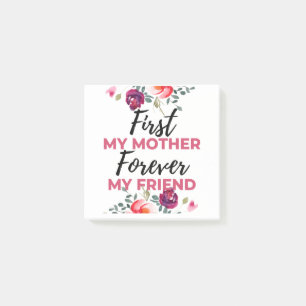 First My Mother Forever My Friend black Post-it Notes