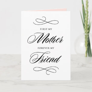 First My Mother Forever My Friend Script Blush Card