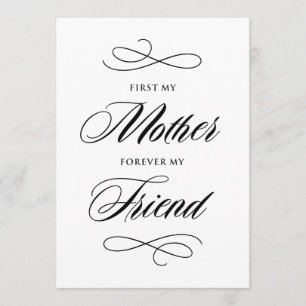 First My Mother Forever My Friend Script   Blush Thank You Card