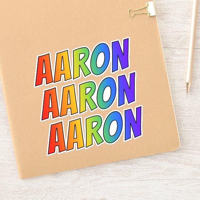 First Name "AARON" w/ Fun Rainbow Colouring (Notebook)