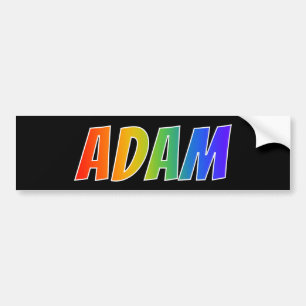 First Name "ADAM": Fun Rainbow Colouring Bumper Sticker