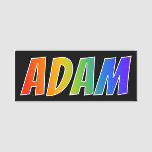 First Name "ADAM": Fun Rainbow Colouring Name Tag