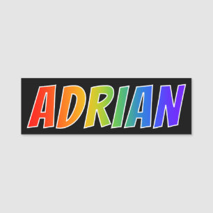 First Name "ADRIAN": Fun Rainbow Colouring Name Tag