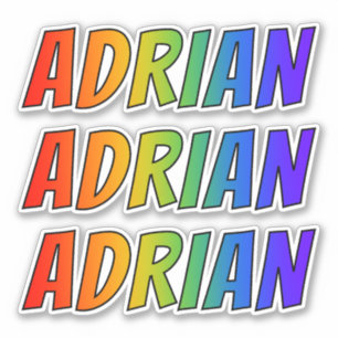 First Name "ADRIAN" w/ Fun Rainbow Colouring