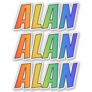 First Name "ALAN" w/ Fun Rainbow Colouring