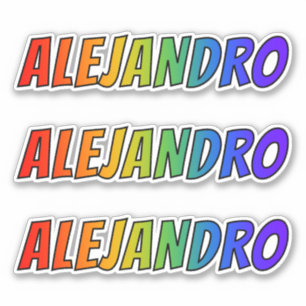 First Name "ALEJANDRO" w/ Fun Rainbow Colouring