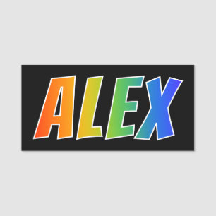 First Name "ALEX": Fun Rainbow Colouring Name Tag