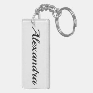 first name Alexandra black and white Key Ring
