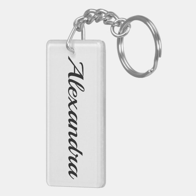 first name Alexandra black and white Key Ring (Back Right)