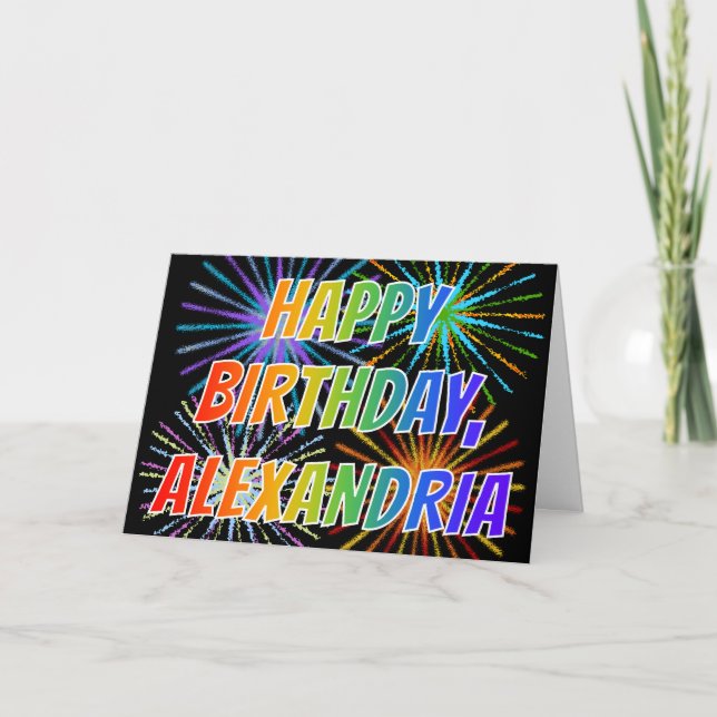 First Name "ALEXANDRIA" Fun "HAPPY BIRTHDAY" Card (Front)