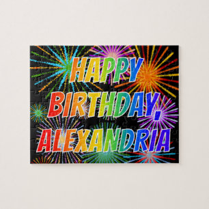 First Name "ALEXANDRIA", Fun "HAPPY BIRTHDAY" Jigsaw Puzzle