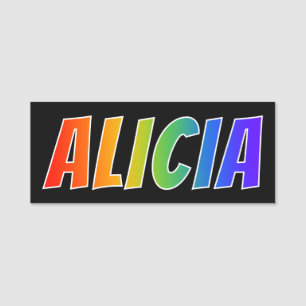 First Name "ALICIA": Fun Rainbow Colouring Tag