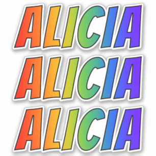 First Name "ALICIA" w/ Fun Rainbow Colouring