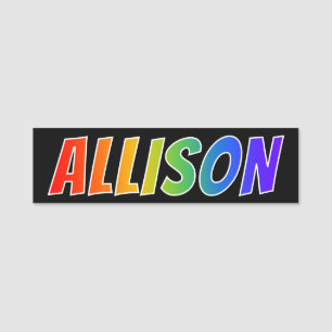 First Name "ALLISON": Fun Rainbow Colouring Tag