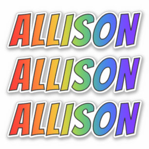 First Name "ALLISON" w/ Fun Rainbow Colouring