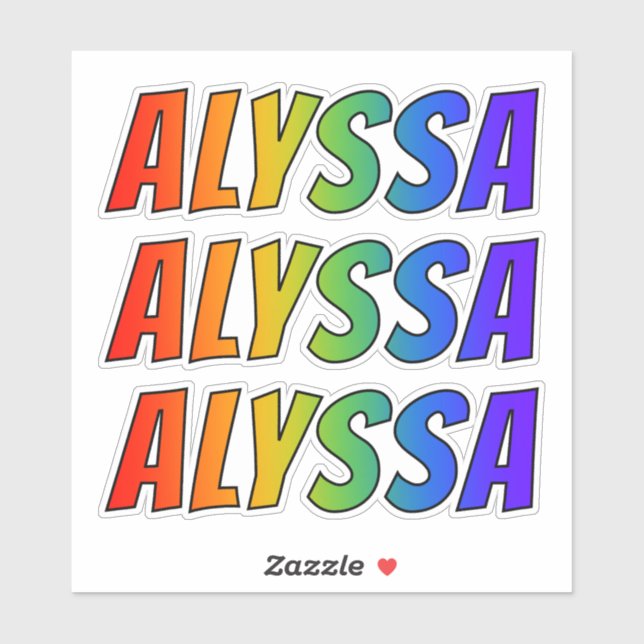 First Name "ALYSSA" w/ Fun Rainbow Colouring (Sheet)