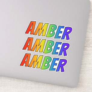 First Name "AMBER" w/ Fun Rainbow Colouring
