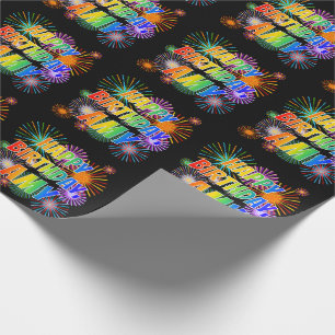 First Name "AMY", Fun "HAPPY BIRTHDAY" Wrapping Paper