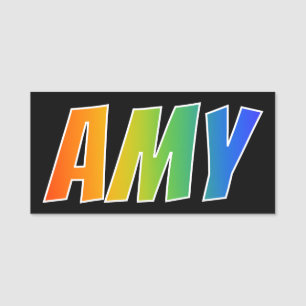 First Name "AMY": Fun Rainbow Colouring Name Tag