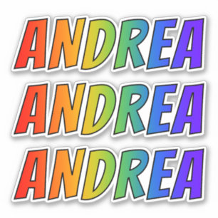 First Name "ANDREA" w/ Fun Rainbow Colouring