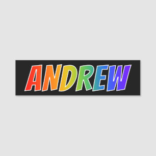 First Name "ANDREW": Fun Rainbow Colouring Name Tag
