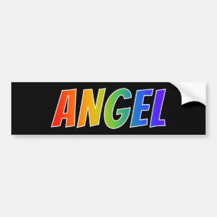 First Name "ANGEL": Fun Rainbow Colouring Bumper Sticker