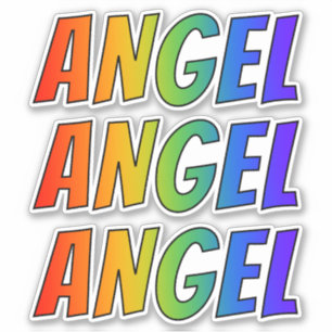 First Name "ANGEL" w/ Fun Rainbow Colouring