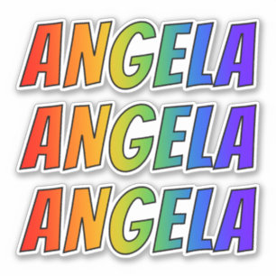 First Name "ANGELA" w/ Fun Rainbow Colouring