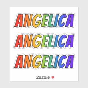 First Name "ANGELICA" w/ Fun Rainbow Colouring