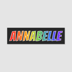 First Name "ANNABELLE": Fun Rainbow Colouring Name Tag