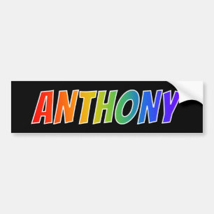 First Name "ANTHONY": Fun Rainbow Colouring Bumper Sticker