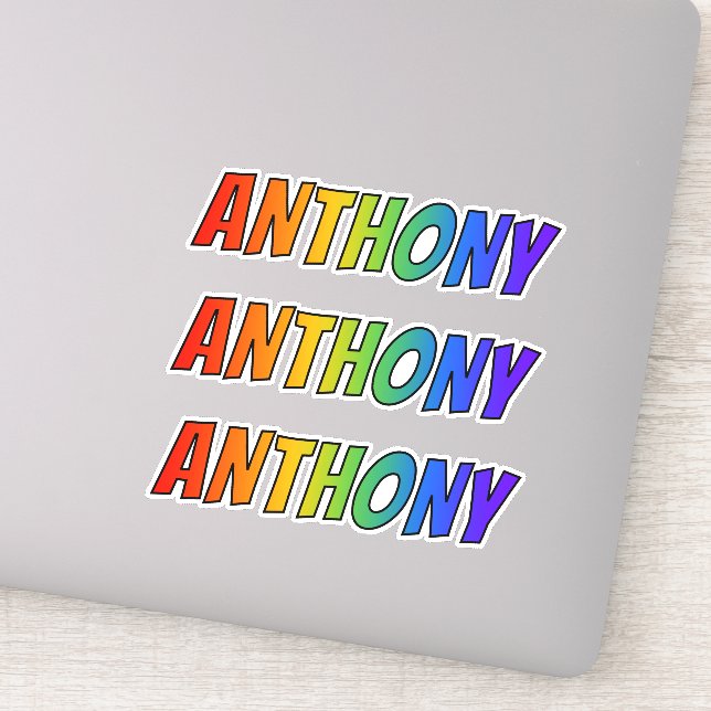 First Name "ANTHONY" w/ Fun Rainbow Colouring (Detail)