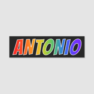 First Name "ANTONIO": Fun Rainbow Colouring Name Tag
