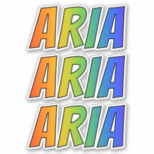 First Name "ARIA" w/ Fun Rainbow Colouring