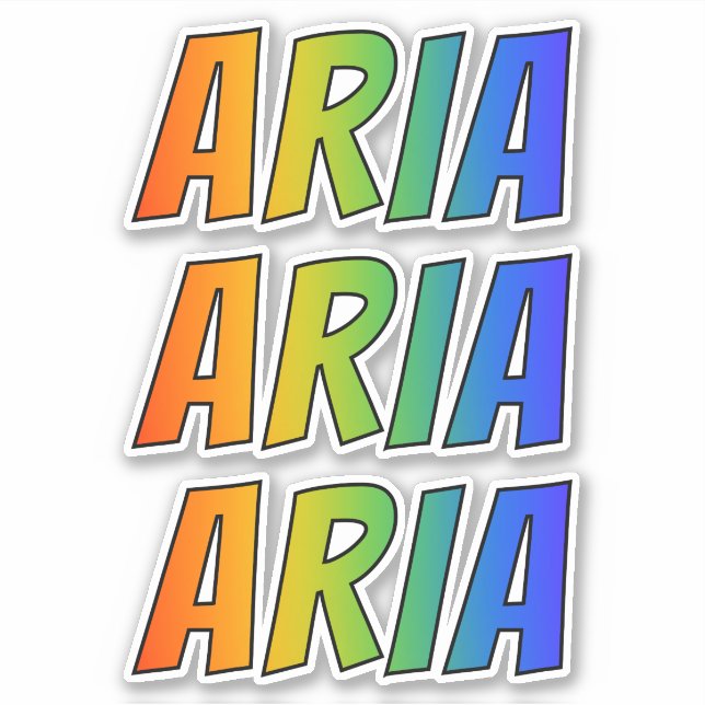 First Name "ARIA" w/ Fun Rainbow Colouring (Front)