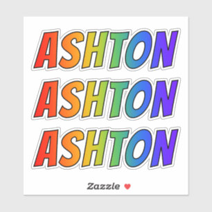First Name "ASHTON" w/ Fun Rainbow Colouring