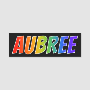 First Name "AUBREE": Fun Rainbow Colouring Name Tag