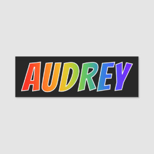 First Name "AUDREY": Fun Rainbow Colouring Name Tag