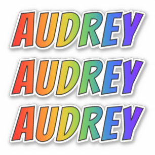 First Name "AUDREY" w/ Fun Rainbow Colouring