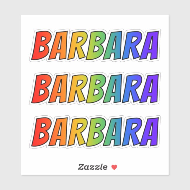 First Name "BARBARA" w/ Fun Rainbow Colouring (Sheet)