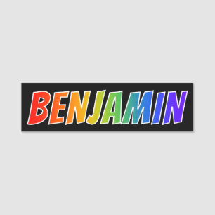 First Name "BENJAMIN": Fun Rainbow Colouring Tag
