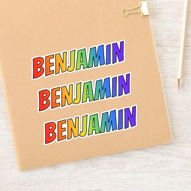 First Name "BENJAMIN" w/ Fun Rainbow Colouring (Notebook)