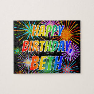 First Name "BETH", Fun "HAPPY BIRTHDAY" Jigsaw Puzzle