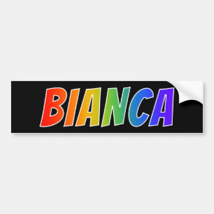 First Name "BIANCA": Fun Rainbow Colouring Bumper Sticker