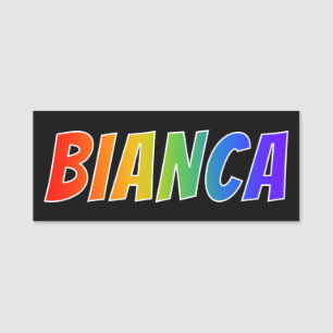 First Name "BIANCA": Fun Rainbow Colouring Name Tag